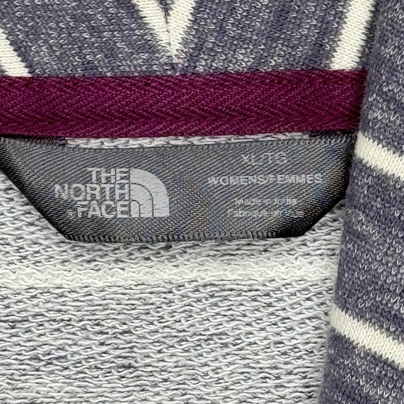 The North Face Cardigan Womens Large Blue Striped Shawl Collar Toggle Pockets - Picture 4 of 9